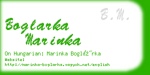 boglarka marinka business card